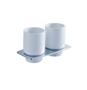 Double ceramic tumbler holder wall model, complete