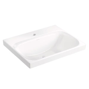 Melius 55cm長方形獨立盆(含龍頭孔) | K-36399T-0| 安裝說明 | 更流暢內壁，不再藏污納垢 單孔前置溢水，放心更易清潔 榮膺iF設計獎，展現品牌實力 可自由选择龙头孔及无龙头孔款 550(L)×370(W)×214(D)mm｜台南衛浴 設計師推薦-龍百KOHLER